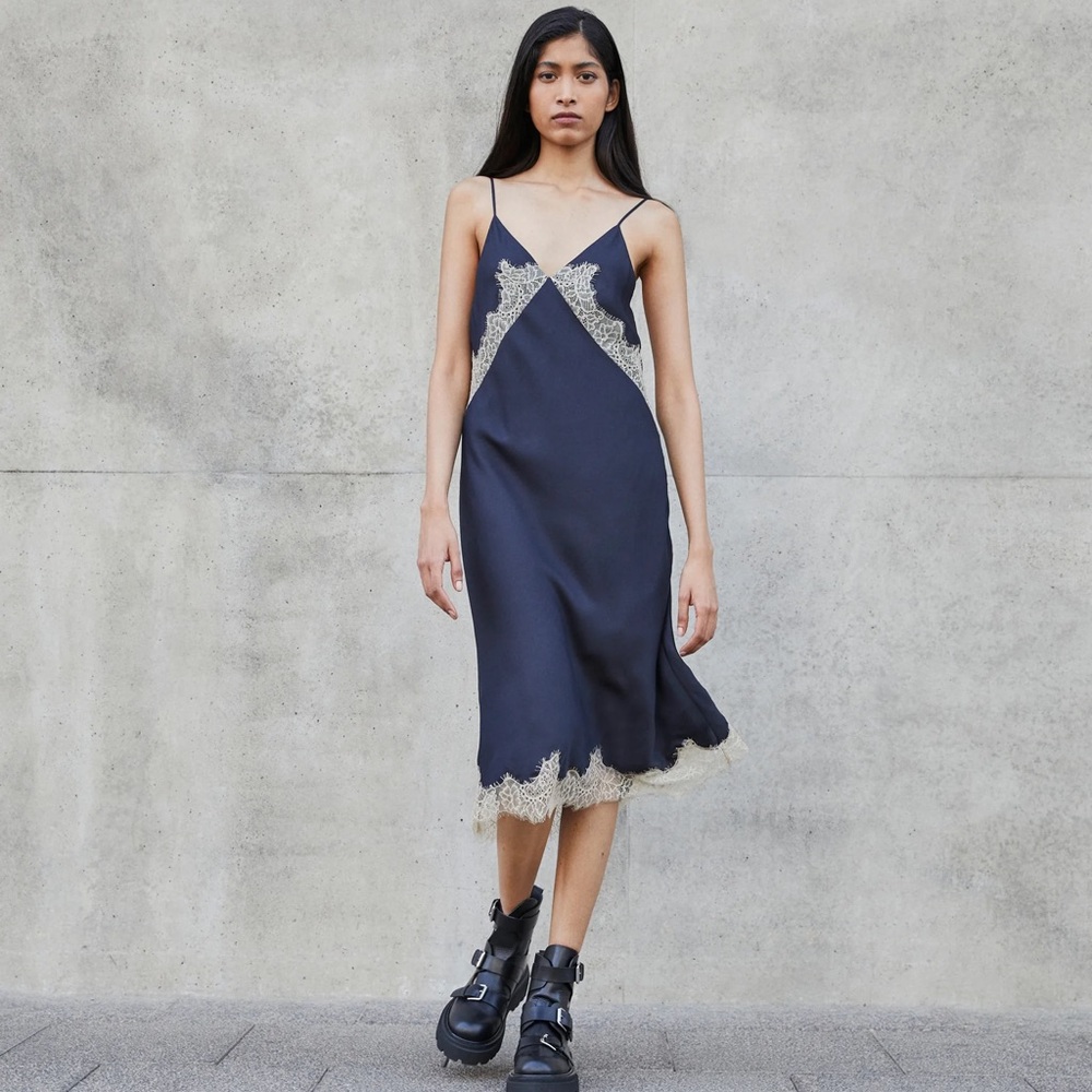 Rag & Bone Logan lace trim slip dress